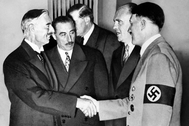 Adolph Hitler         and     Neville Chamberlain